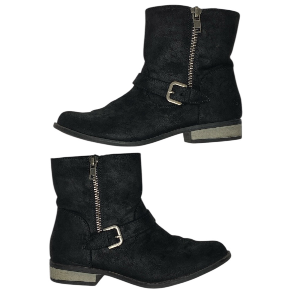 Rampage “Harmonie” Black Low Heel Ankle Boots | Sz 8.5 Womens